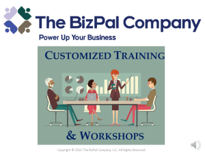 Workshops for Small Businesses and Self-Employed - The BizPal Company, LLC