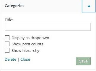 WordPress -category sidebar display choices