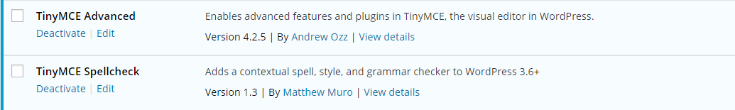 TinyMCE Plugins