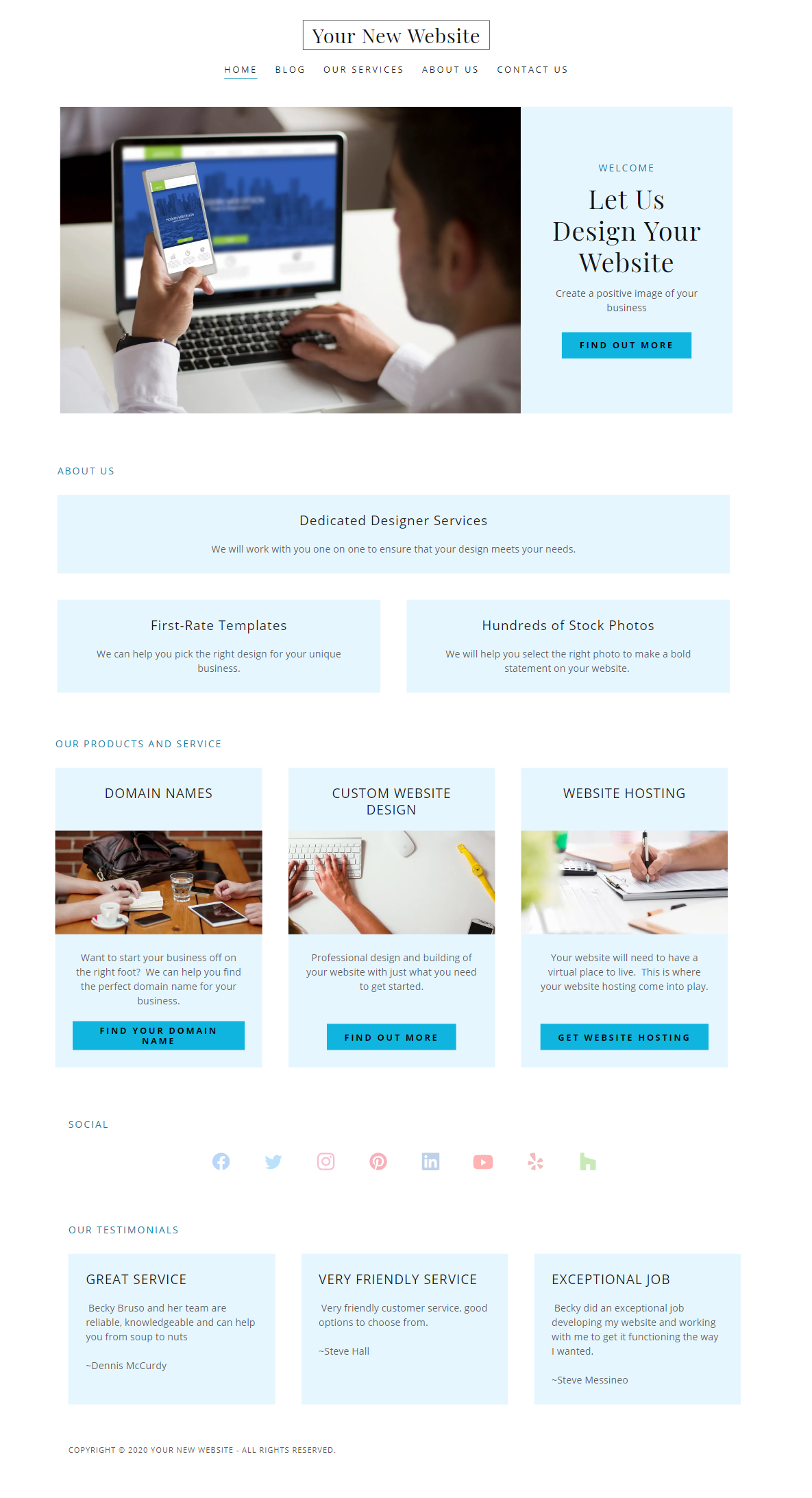 Sample Website Home Page Design