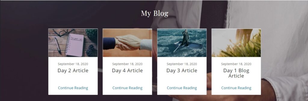 Sample Blog Section for website